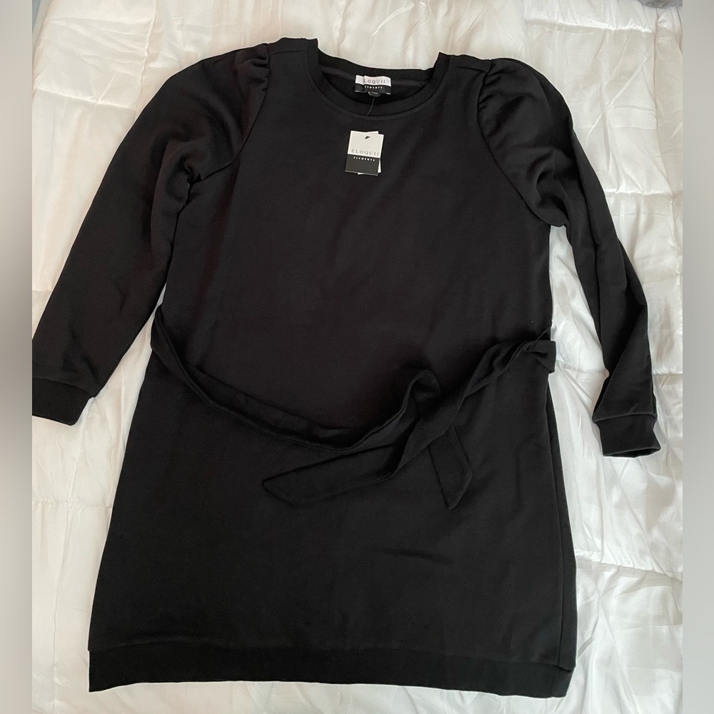 Eloquii black sweatshirt dress